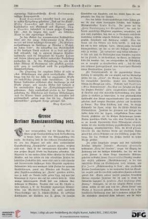 Grosse Berliner Kunstausstellung 1902