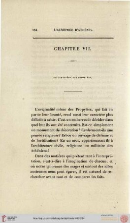 VII. Du caractère des Propylées