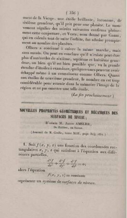 Nouvelles propriétés géométriques et mécaniques des surfaces de niveau.