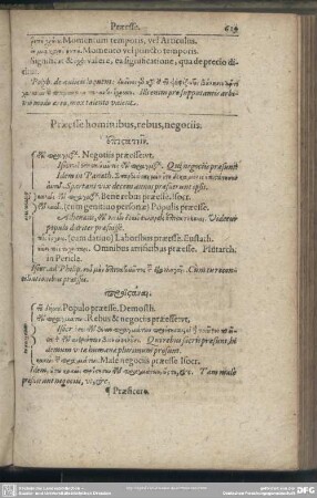 Praeesse hominibus, rebus, negotiis
