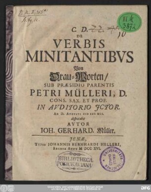 De Verbis Minitantibvs