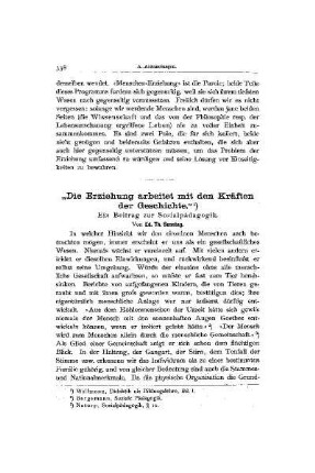 Historische Studien zum Erziehungsproblem : (Locke-Herbart-Fröbel) ; Fortsetzung