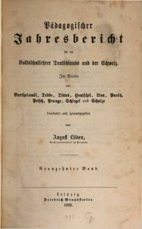 Pädagogischer Jahresbericht : von .... 19. 1866 (1868)