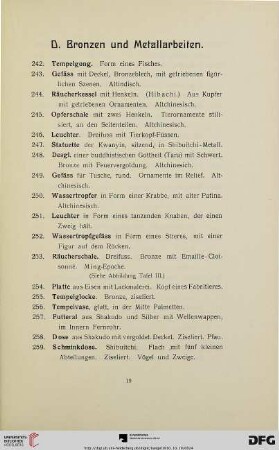 Bronzen und Metallarbeiten (Nr. 242-327)