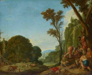 Joseph wird von seinen Brüdern in den Brunnen geworfen