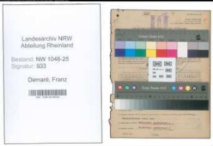 Entnazifizierung Franz Demaré , geb. 04.09.1895 (Prokurist)