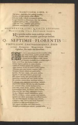 Argumentum Libri Quincti Adversus Marcionem, Ipsis Auctoris Verbis