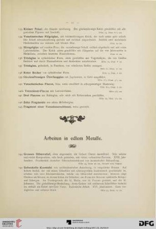Arbeiten in edlem Metalle (Nr.144-286)