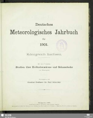 19.1901(1905): Jahrbuch des Königlich-Sächsischen Meteorologischen Instituts