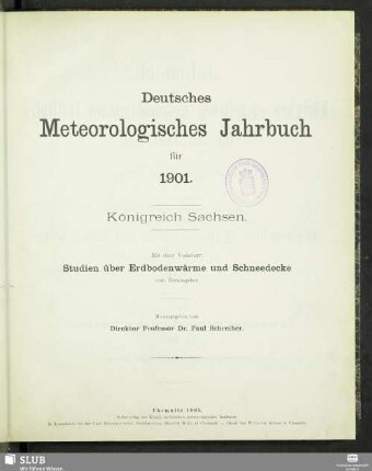 19.1901(1905): Jahrbuch des Königlich-Sächsischen Meteorologischen Instituts