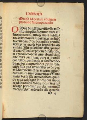 Oratio ad beatam virginem pro bono fine impetrando