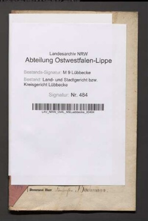 Erblasser: Gülker auch Lampe, Christian Ludwig; Erblasser: Gülker, Charlotte, geb. Vogel: