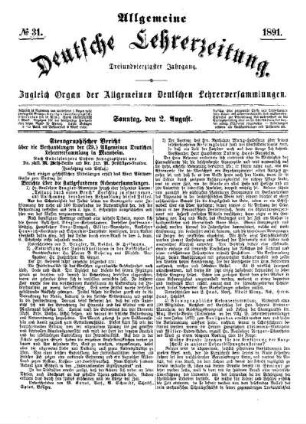 Stenographischer Bericht über die Verhandlungen der (29.) Allgemeinen Deutschen Lehrerversammlung in Mannheim (Fortsetzung und Schluß)