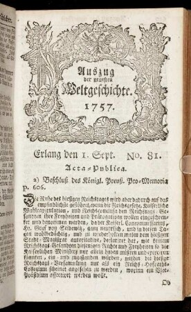 No. 81. Erlang den 1. Sept. 1757.