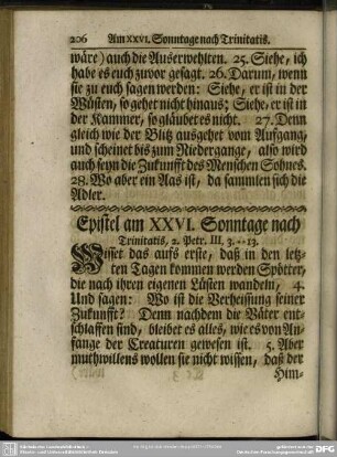 Epistel am XXVI. Sonntage nach Trinitatis