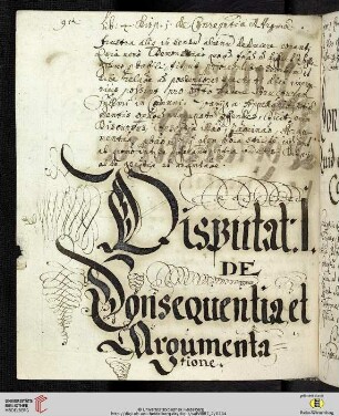 Disputatio I: De Conseqúentia, et Argúmentatione
