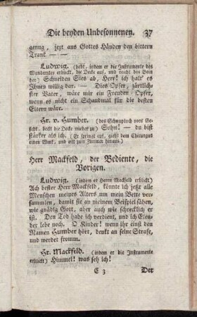 Herr Mackfeld, der Bediente, die Vorigen.