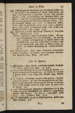 23-63, Libri in Quarto