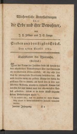 Sieben und dreißigstes Stück