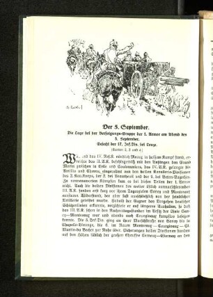 Die Lage bei der Verfolgungs-Gruppe der 1. Armee am Abend des 5. September. Gefecht der 17. Inf.Div. bei Leuze.