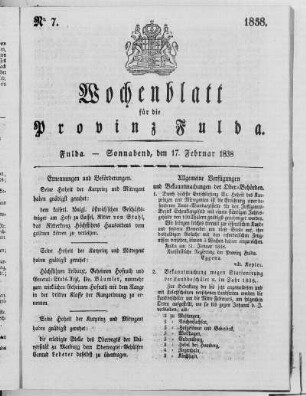 Nr. 7, Ausgabe vom 17. Februar 1838