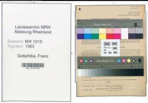 Entnazifizierung Franz Gotschika , geb. 13.08.1897 (Saenger)