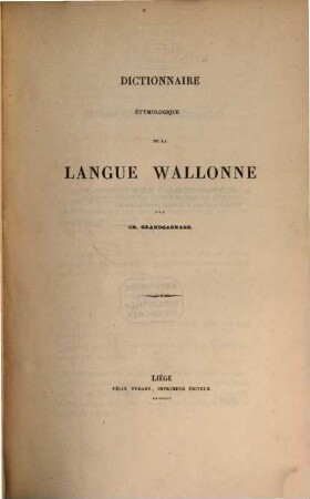 Dictionnaire étymologique de la langue Wallonne