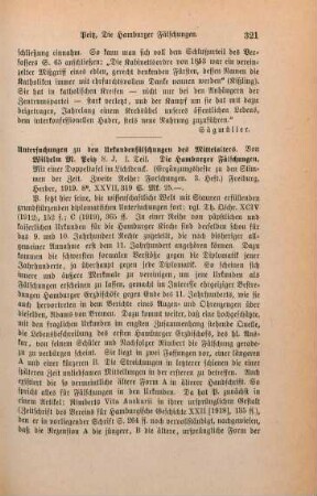 321-322 [Rezension] Untersuchungen zu Urkundenfälschungen des Mittelalters
