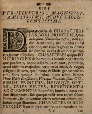 Characteres boni principis, maxime imperantis, ad ductum Isai. 32,8