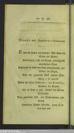Davoust's und Hogendorp's Galanterie