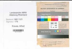 Entnazifizierung Alfred Krause , geb. 12.08.1862 (Textilkaufmann)