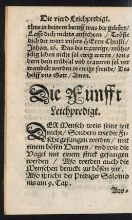 Die Fünfft Leichpredigt.