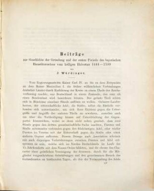 Beiträge zur Geschichte der Gründung und der ersten Periode des bayerischen Hausritterordens vom heiligen Hubertus : 1444 - 1709