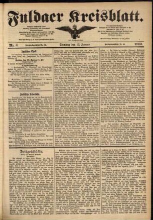 Ausgabe vom Dienstag, den 13. Januar 1903.