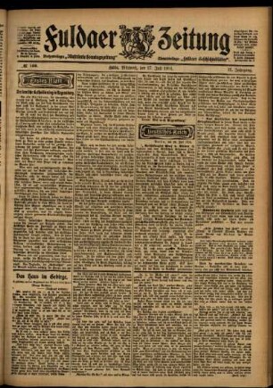 Erste Ausgabe vom Mittwoch, den 27. Juli 1904.