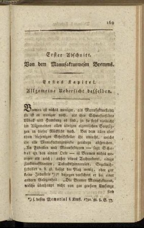 Erstes Kapitel. Allgemeine Uebersicht desselben.