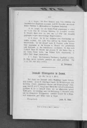 Jannacks Wintergarten in Hamm. : (Zu Bd. VII H. 3 No. 8).