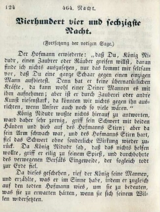 Vierhundert vier und sechzigste Nacht