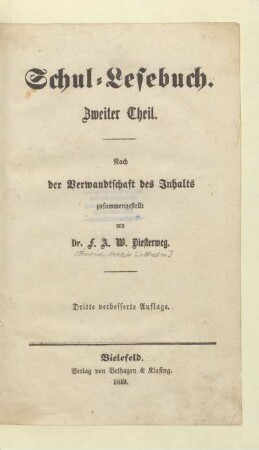 Theil 2: Schul-Lesebuch