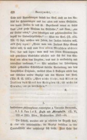 428-440 [Rezension] Buczynski, Vincenz, Institutiones Philosophicae