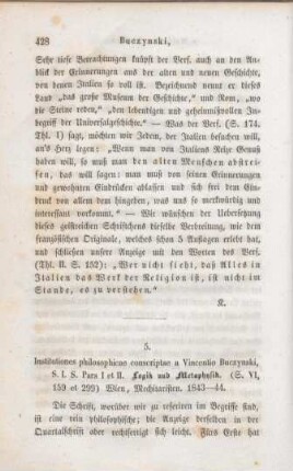 428-440 [Rezension] Buczynski, Vincenz, Institutiones Philosophicae