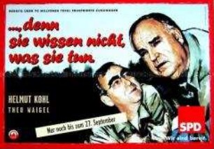 Wahlplakat der SPD zur Bundestagswahl 1998 satirisch ein Filmplakat fingierend