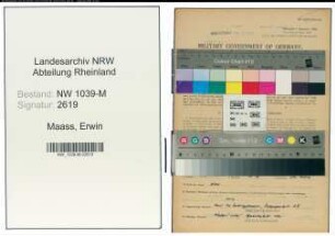 Entnazifizierung Erwin Maass , geb. 13.04.1908 (Ingenieur)
