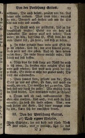 III. Von der Vorsehung Gottes