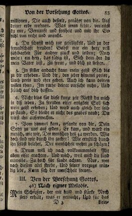 III. Von der Vorsehung Gottes
