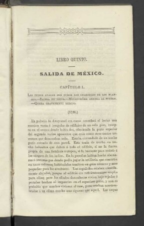 Libro Quinto. Salida de Mexico