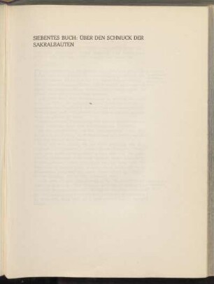 Siebentes Buch: Über den Schmuck der Sakralbauten