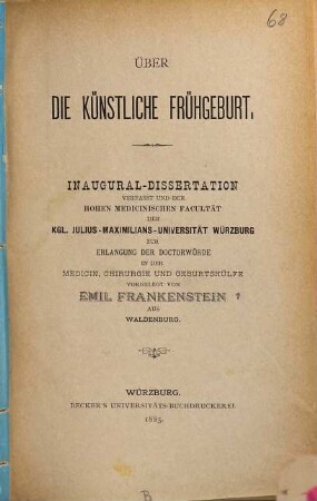 Über die künstliche Frühgeburt