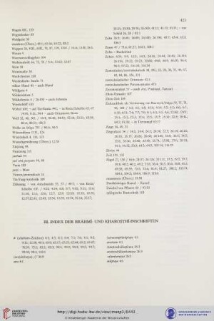 III. Index der Brāhmī- und Kharoṣṭhī-Inschriften