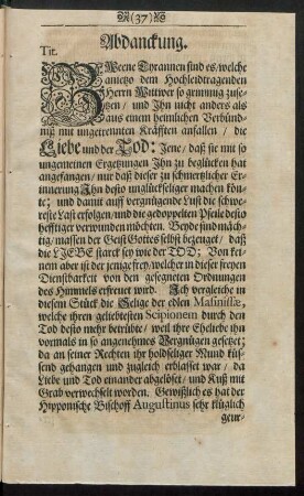 Abdanckung.